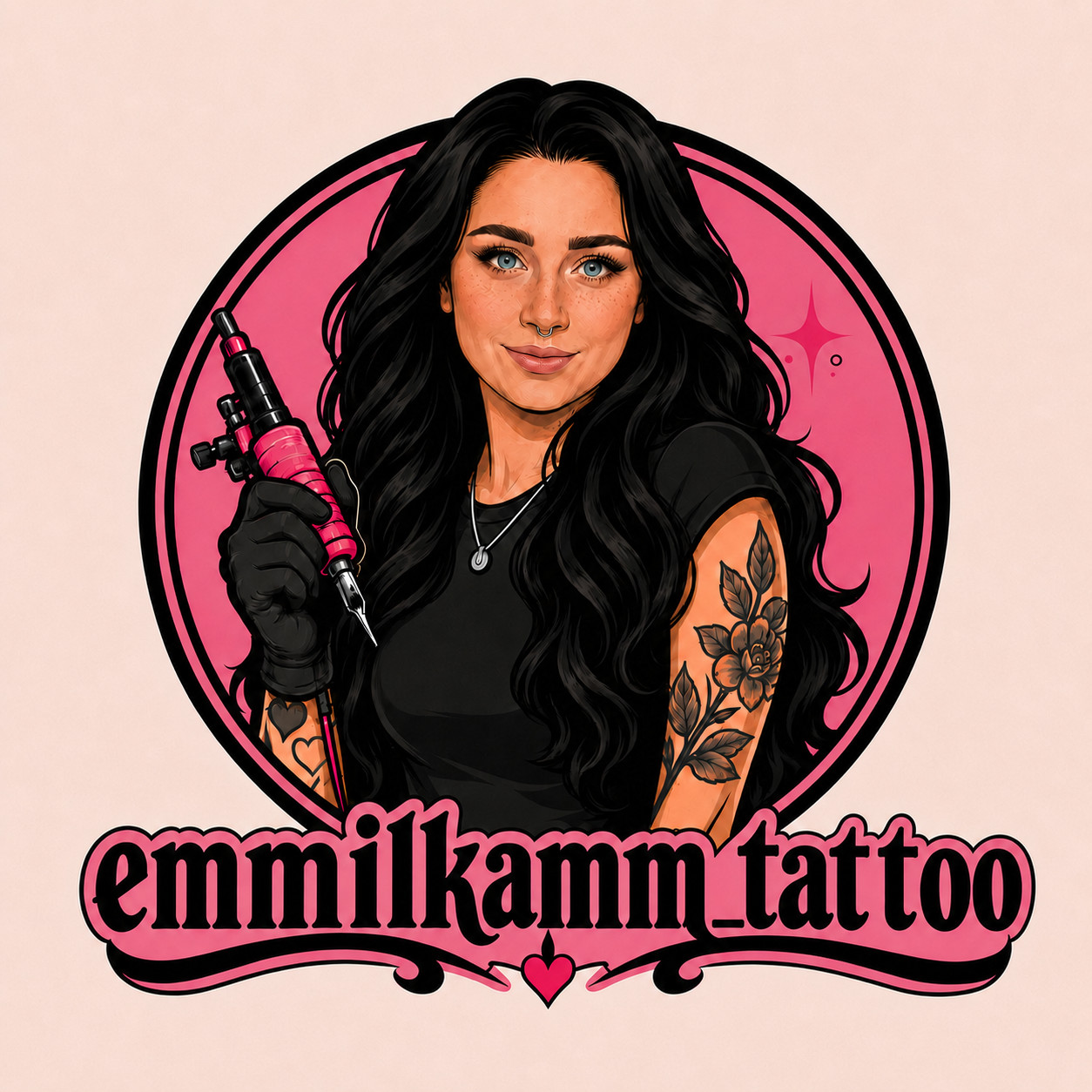 Ilustrowane logo emmilkamm_tattoo